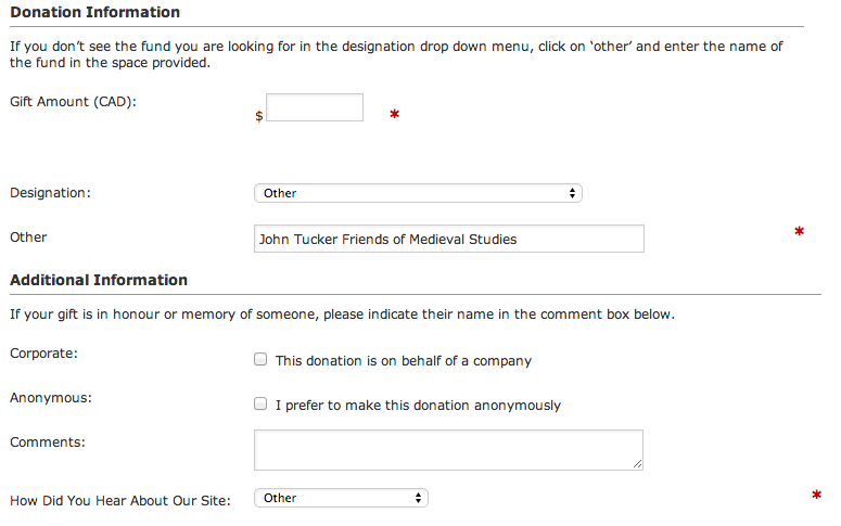 Image of Donation Form